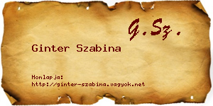 Ginter Szabina névjegykártya