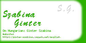 szabina ginter business card